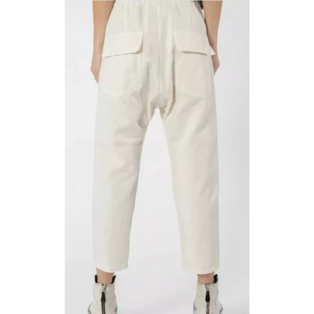 Nili Lotan S Slouchy Cotton Elastic Waist Casablanca Pants $395 Crop White NWT - Picture 6 of 14